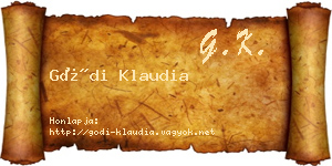 Gódi Klaudia névjegykártya