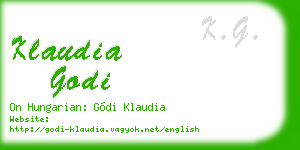 klaudia godi business card